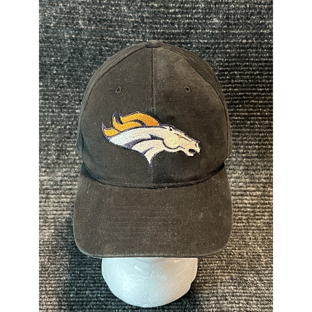 Vintage Denver Broncos Plain Logo Starter Snapback Suede Black NFL VTG Y2K
